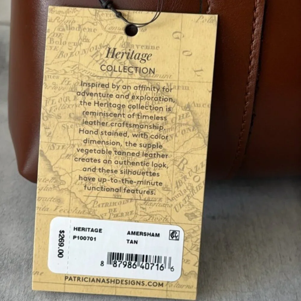 PATRICIA NASH Tan Heritage Leather Amersham Multi Pocket Messenger Bag